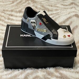 Karl Lagerfeld Mavise Slip-On in Black and White size 8.5